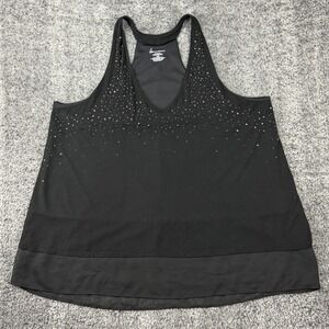 Lane Bryant Black Rhinestone Embellished Racerback Tank Top Plus Size 18/20